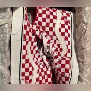 Red checkered vans